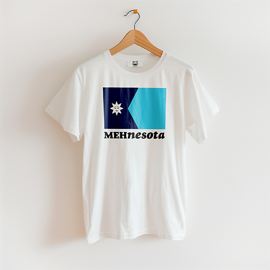 MEHNESOTA STATE FLAG (Land of 10,000 Shrugs Unisex Tee) | Uff Da Originals