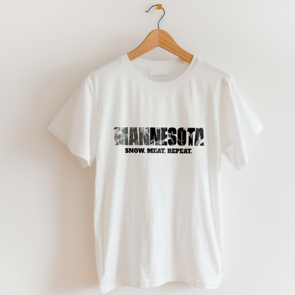MANNESOTA (Snow. Meat. Repeat. Unisex Tee) | Uff Da Originals